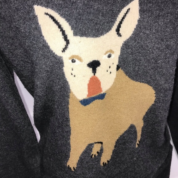 J.Crew French Bulldog Sweater Like New Grey XSmall - Picture 4 of 11